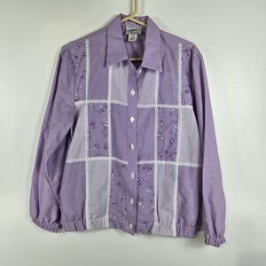 Vintage GW Division of Graff Womens S Purple Patchwork Jacket Grannycore